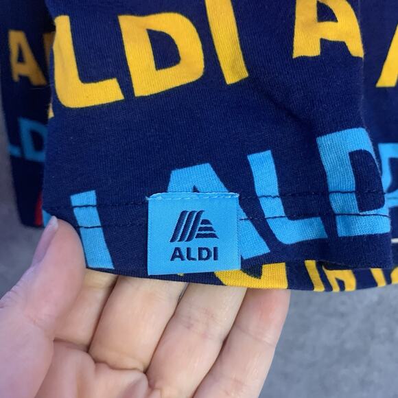 ALDI GEAR ALDIs Henley Long Sleeve Pullover Unisex, Size XL Blue W/ ALDIs Print - Picture 3 of 8